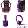 Art wire headphones Jack 3,5 mm with microphone AP-60C violet