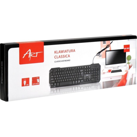 Art wire keyboard USB A QWERTY AK-46U black