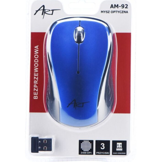 Art wireless computer mouse 2400 dpi AM-92 blue