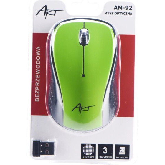 Art wireless computer mouse 2400 dpi AM-92 green