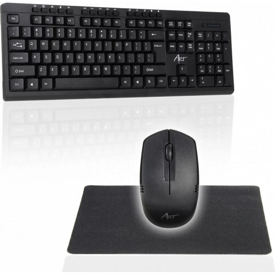 Art wireless computer set keyboard QWERTY + mouse + mousepad 2,4G AK-48A black