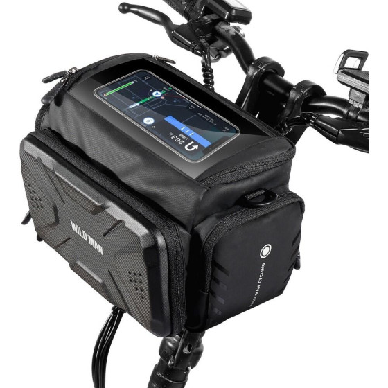 Wildman traveling bag for bike handlebars with zipper GS6 4L ( 4 ''- 7'' ) black