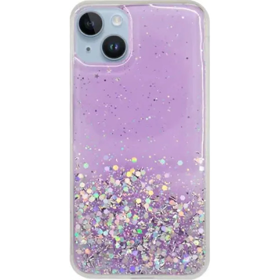 Vivid Liquid Glitter Case Apple iPhone 15 Plus Purple/Multicolor - (CS-FSHN GLT 6-2403004)