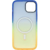 Vivid Magsafe Silicone Case Apple iPhone 15 Plus Blue/Orange - (CS-MGS TR 5-2403003)