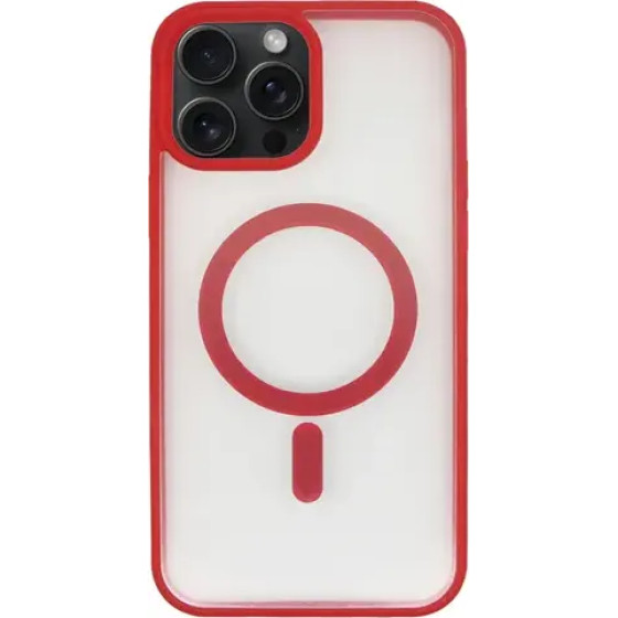 Vivid Magsafe Silicone Case Apple iPhone 15 Pro Max Transparent/Red - (CS-MGS TR 4-2403009)