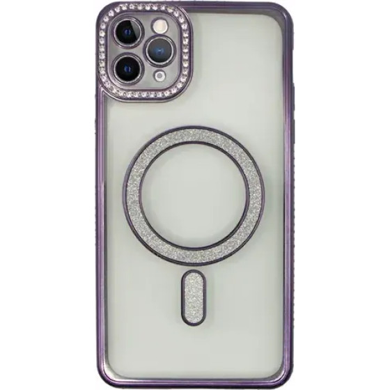 Vivid Magsafe Strass and Glitter Case Apple iPhone 11 Pro Max Purple - (CS-MGS TR 1-2403002)