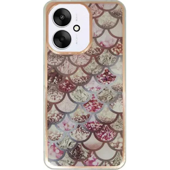 Vivid Mermaid Scale Silicone Case Redmi 13C Rose Gold - (CS-FSHN BLK-2403004)
