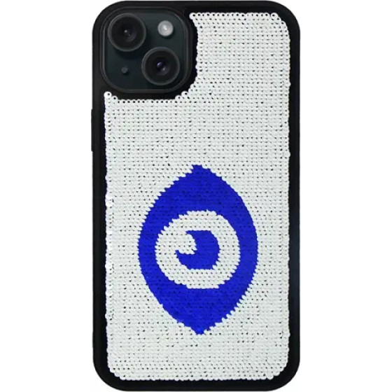 Vivid Sequin Case Apple iPhone 15 Plus Silver/Blue - (CS-FSHN GLT 9-2403008)