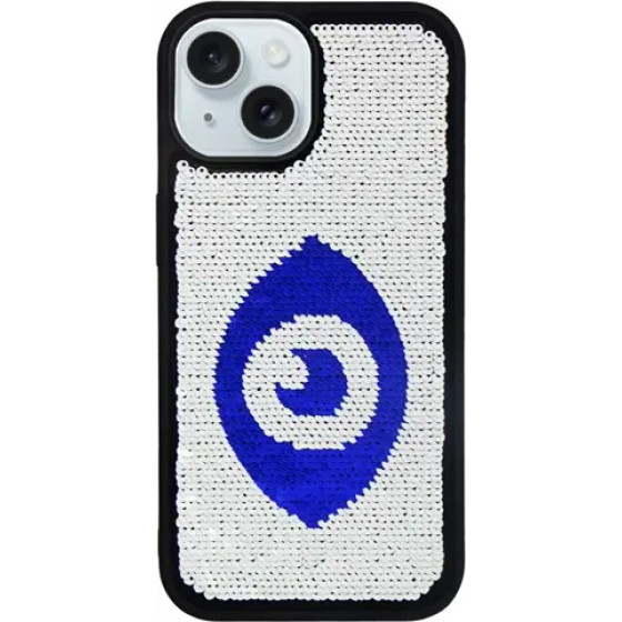 Vivid Sequin Case Apple iPhone 15 Silver/Blue - (CS-FSHN GLT 9-2403007)