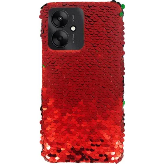Vivid Sequin Case Redmi 13C Red - (CS-FSHN GLT 7-2403001)