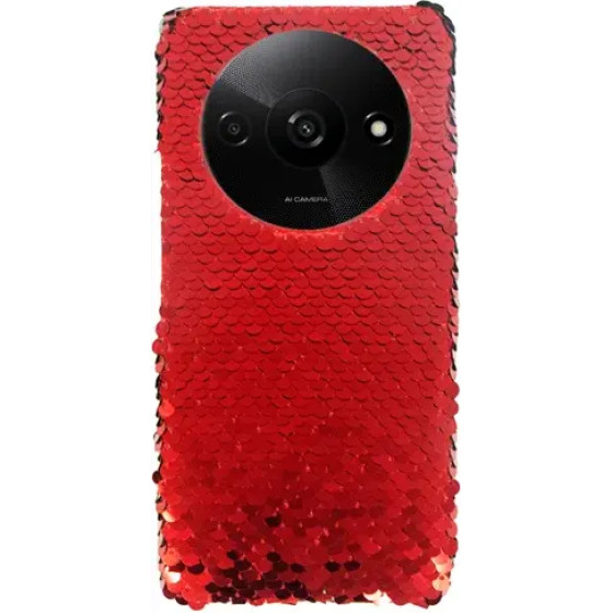 Vivid Sequin Case Redmi A3 Red - (CS-FSHN GLT 7-2403002)