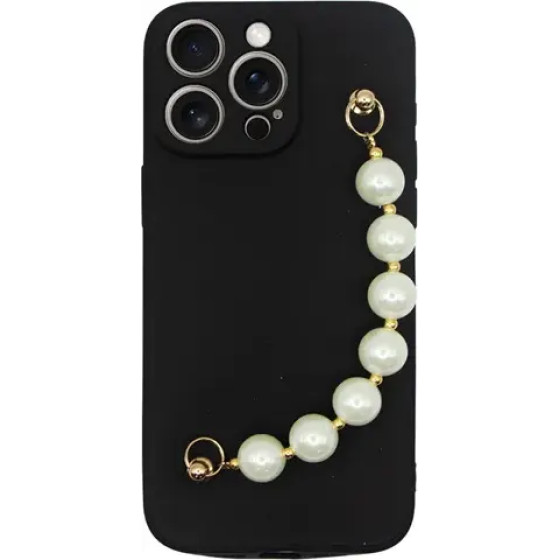 Vivid Silicone Case Pearl Chain Apple iPhone 15 Pro Max Black - (CS-SP Case 5-2403005)