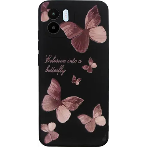 Vivid Silicone Case Redmi A2 Butterfly Black/Pink - (CS-BTF-2403012)