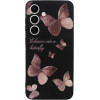 Vivid Silicone Case Samsung Galaxy S24 Butterfly Black/Pink - (CS-BTF-2403008)