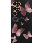 Vivid Silicone Case Samsung Galaxy S24 Ultra Butterfly Black/Pink - (CS-BTF-2403009)