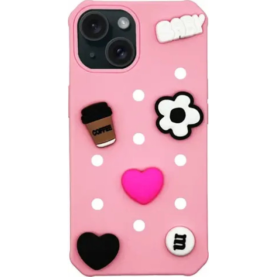 Vivid Silicone Pins Case Apple iPhone 15 Pink - (CS-PBRD 3-2403003)