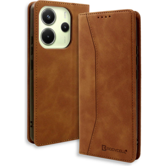Bodycell Book Case Pu Leather Xiaomi Note 14 5G Brown - (BB-00220)