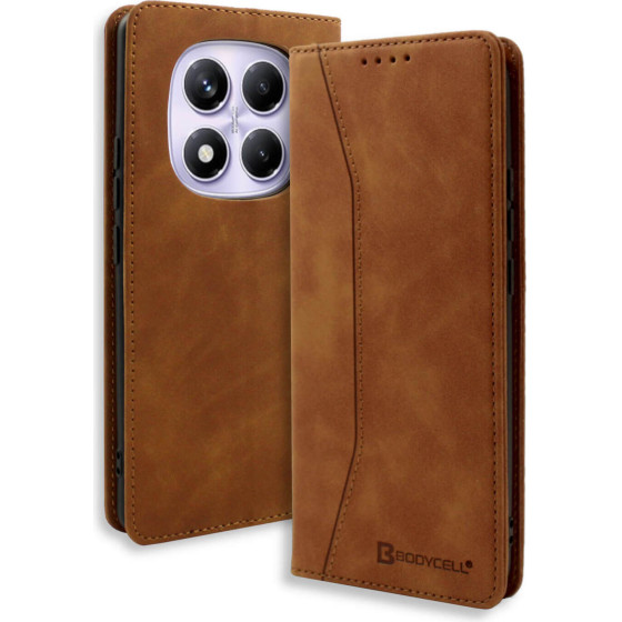 Bodycell Book Case Pu Leather Xiaomi Note 14 Pro 4G Brown - (BB-00223)