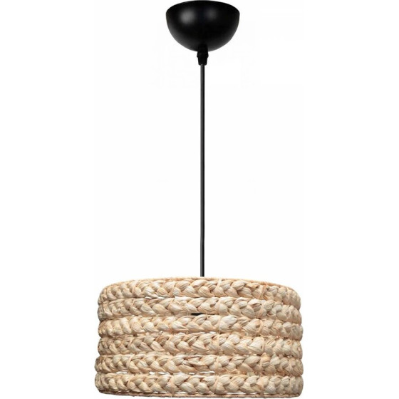 GloboStar Pomegrande Boho �������� ��������� K����� �������� 1 x E27 IP20 ���� Rattan - �29 x �29 x �16cm - (204-0161)