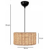 GloboStar Pomegrande Boho �������� ��������� K����� �������� 1 x E27 IP20 ���� Rattan - �30 x �30 x �16cm - (204-0157)