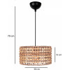 GloboStar Pomegrande Boho �������� ��������� K����� �������� 1 x E27 IP20 ���� Rattan �� ���� ���� - �30 x �30 x �16cm - (204-0158)