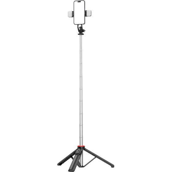 Hurtel Selfie Stick WC13YDs Telescopic Tripod 1.3m With Double Lamp And Phone Holder - Black 5907769360619