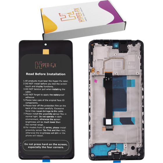 HYPER-Fix Xiaomi Redmi Note 12 Pro 5G ����� + Touch Screen + Lens + Frame Black Service Pack - (HF-5600010M1600)
