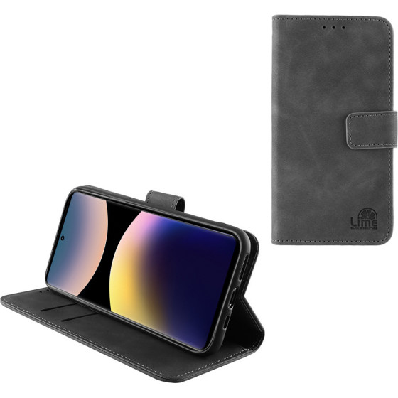 Lime ���� Xiaomi Redmi Note 14 Pro 4G 6.67'' Essential Magnet Book Stand Clip GREY