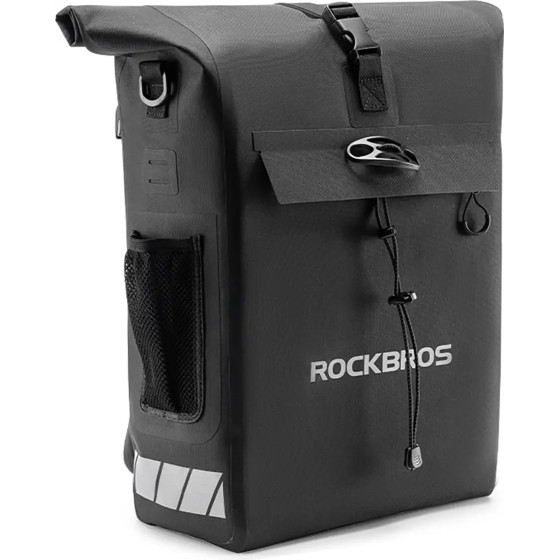 Rockbros Bike Bag With Backpack Function, Waterproof, With Helmet Attachment 18l - Black 5907769374487 - (8386824308730)
