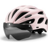 Rockbros Bike Helmet With Visor, Detachable Uv Goggles, Detachable Visor, Unisex - Pink 5907769373411 - (8386824304084)