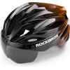 Rockbros Bike Helmet With Visor, Detachable Uv Protective Goggles, Unisex - Black/Brown 5907769373404 - (8386824304077)