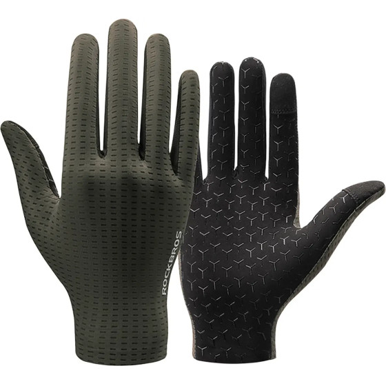 Rockbros Breathable Full Finger Cycling Gloves, Size: S - Green 5907769373541 - (8386824304435)
