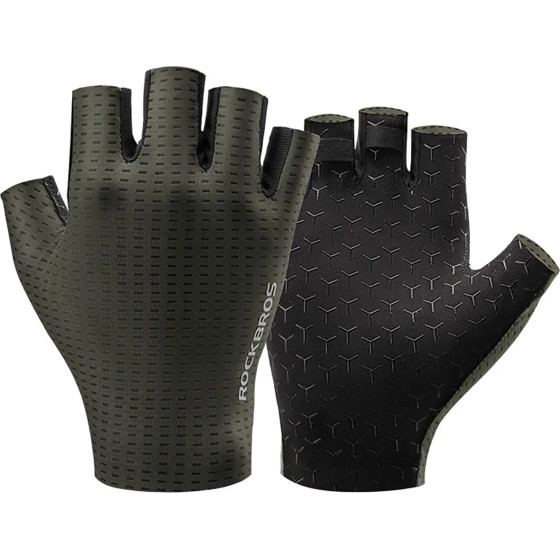 Rockbros Breathable Short Finger Cycling Gloves, Size: L - Green 5907769373428 - (8386824304312)