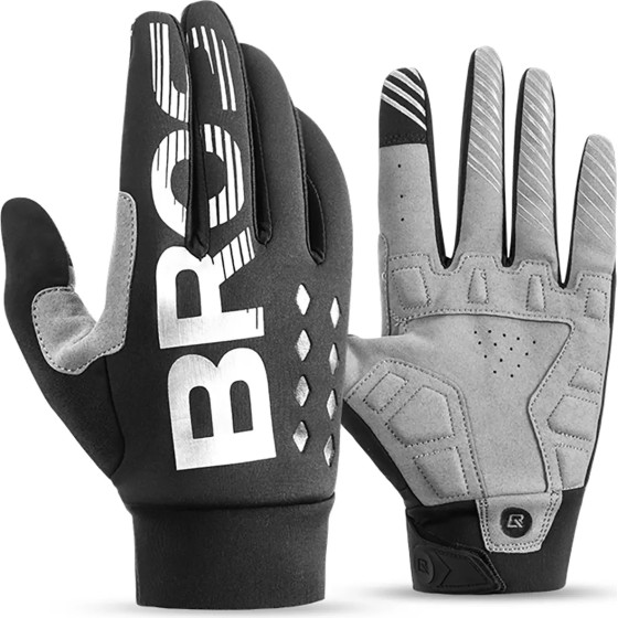 Rockbros Cycling gloves, insulated, long, size: Xxl - Black And Gray 5907769373664 - (8386824304558)