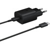 Samsung 25W EP-TA800EBe USB-C Wall Charger With EP-DA705BBe USB-C / USB-C Cable - Black EP-TA800EBe + EP-DA705BBe - (57983113662)