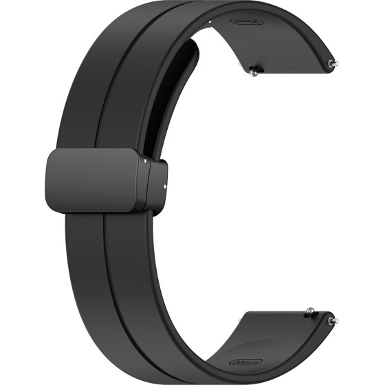Techsuit - Watchband 18mm (W011) - Huawei Watch Gt 4 (41mm)/W1/Honor Watch S1/Garmin Venu 2S/Vivoactive 4S - Black