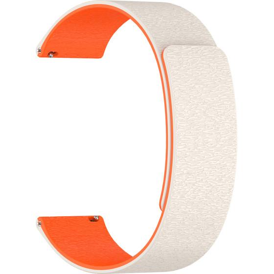 Techsuit - Watchband 22mm (W074) - Samsung Galaxy Watch (46mm)/Watch 3/Gear S3, Huawei Watch GT/Gt 2 (46mm) - Beige / Orange