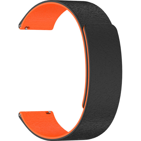 Techsuit - Watchband 22mm (W074) - Samsung Galaxy Watch (46mm)/Watch 3/Gear S3, Huawei Watch GT/Gt 2 (46mm) - Black / Orange
