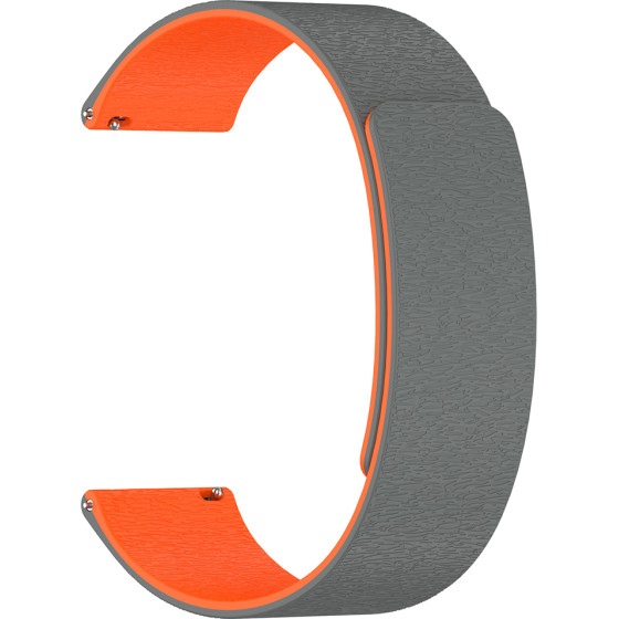 Techsuit - Watchband 22mm (W074) - Samsung Galaxy Watch (46mm)/Watch 3/Gear S3, Huawei Watch GT/Gt 2 (46mm) - Grey / Orange