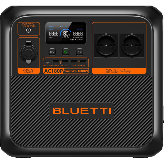 Bluetti AC180P Solar Portable Power Station - (AC180P-EU-GY-BL-010)