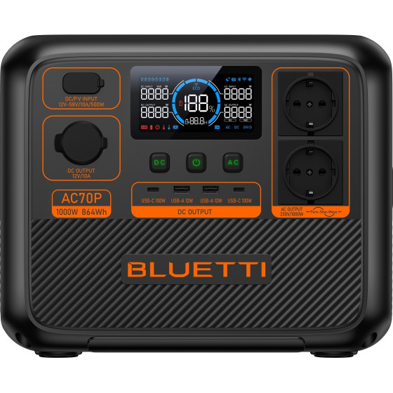 Bluetti AC70P Portable Power Station - (P-AC70P-EU-GY-BL-010)