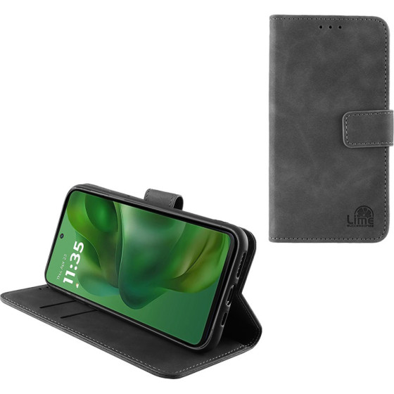 Lime ���� Motorola Moto G 5G (2025) 6.7'' Essential Magnet Book Stand Clip GREY