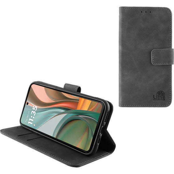 Lime ���� Motorola Moto G75 6.78'' Essential Magnet Book Stand Clip GREY