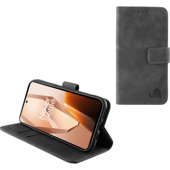 Lime ���� Oneplus 13R 5G/Ace 5/Ace 5 Pro 6.78'' Essential Magnet Book Stand Clip GREY