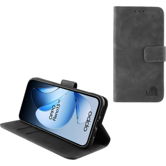 Lime ���� Oppo RENO13 5G 6.59'' Essential Magnet Book Stand Clip GREY