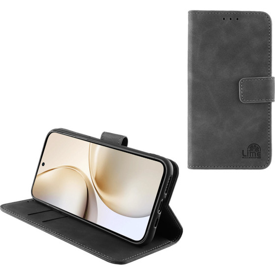 Lime ���� Realme 14 Pro Plus 5G 6.83'' Essential Magnet Book Stand Clip GREY
