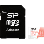 Silicon Power ����� ������ Microsdxc Superior, 64GB, C10 UHS-I U3 A1 V30 - (SP064GBSTXDV3V20SP)