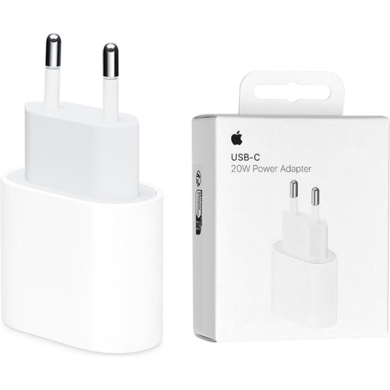 Apple - Original Wall Charger (MUVV3ZM/A) - USB-C, 20W, Fast Charging - White (Blister Packing) - (MUVV3ZM/A;A2347)