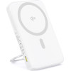 Baseus - Power Bank Picogo (P10076800213-01) - Type-C, Qi2, Fast Charging, 20W, 5000mAh, Rotable Stand, Cable Type-C - White
