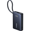 Baseus - Power Bank Picogo - Type-C, USB, Fast Charging, 45W, 10000mAh, Built-In Type-C Cable - Black - (P10076803123-00)